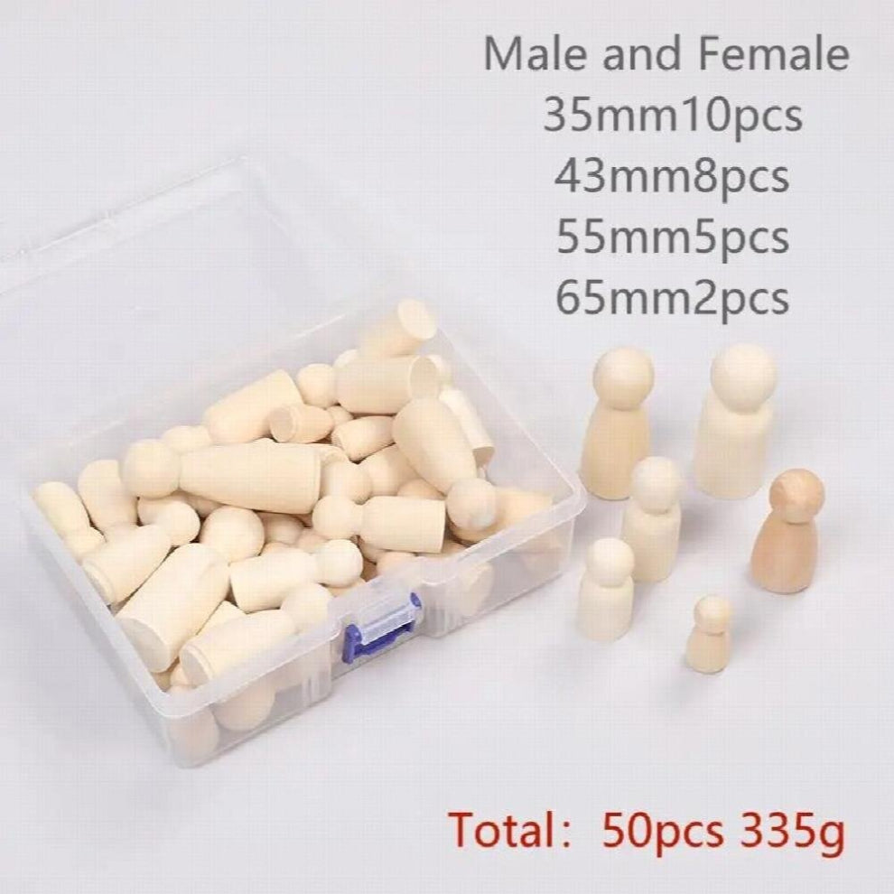 DIY 35 43 55 65mm Painted Wooden Figure Peg Dolls Puppets Doll Kids Toys Arts Crafts Graffiti Little Wooden Men