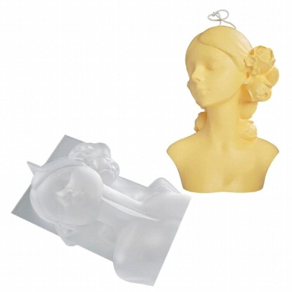 Eyes Closed -Blindfolded Girl Mold European and American Classical Characters Scented Material Mold Home Decor