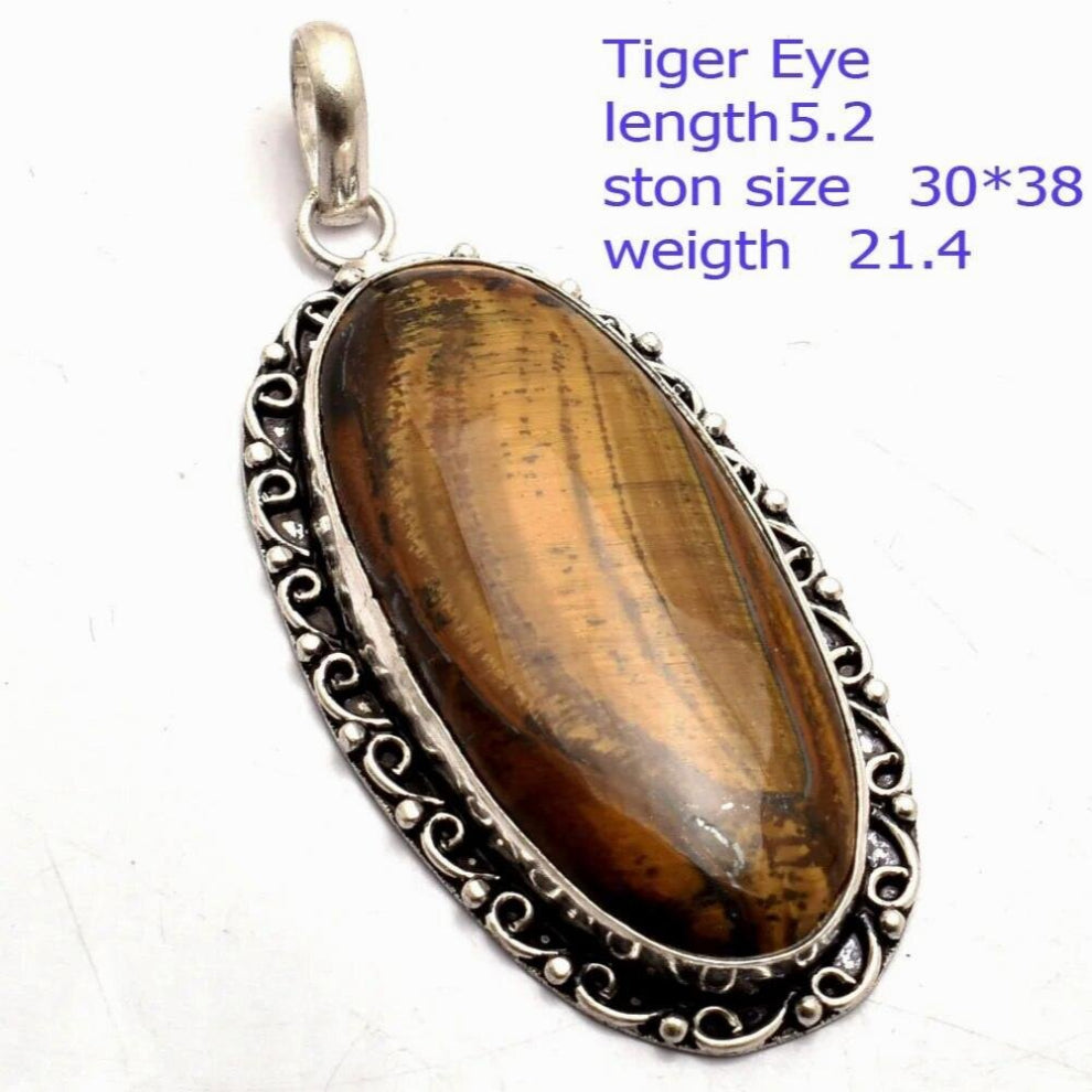 Larimar Moonstone Citrine Amethyst Turquoise Sodalite Agate Kyanite Labradorite Pendant Sillver Overlay over Copper