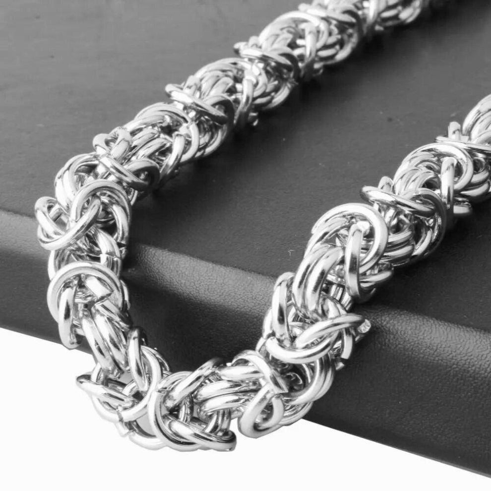 10mmHeavy Silver Byzantine Chain Stainless Steel Biker Jewelry Mens Womens Necklace Or Bracelet7-40inch Xmas Gift