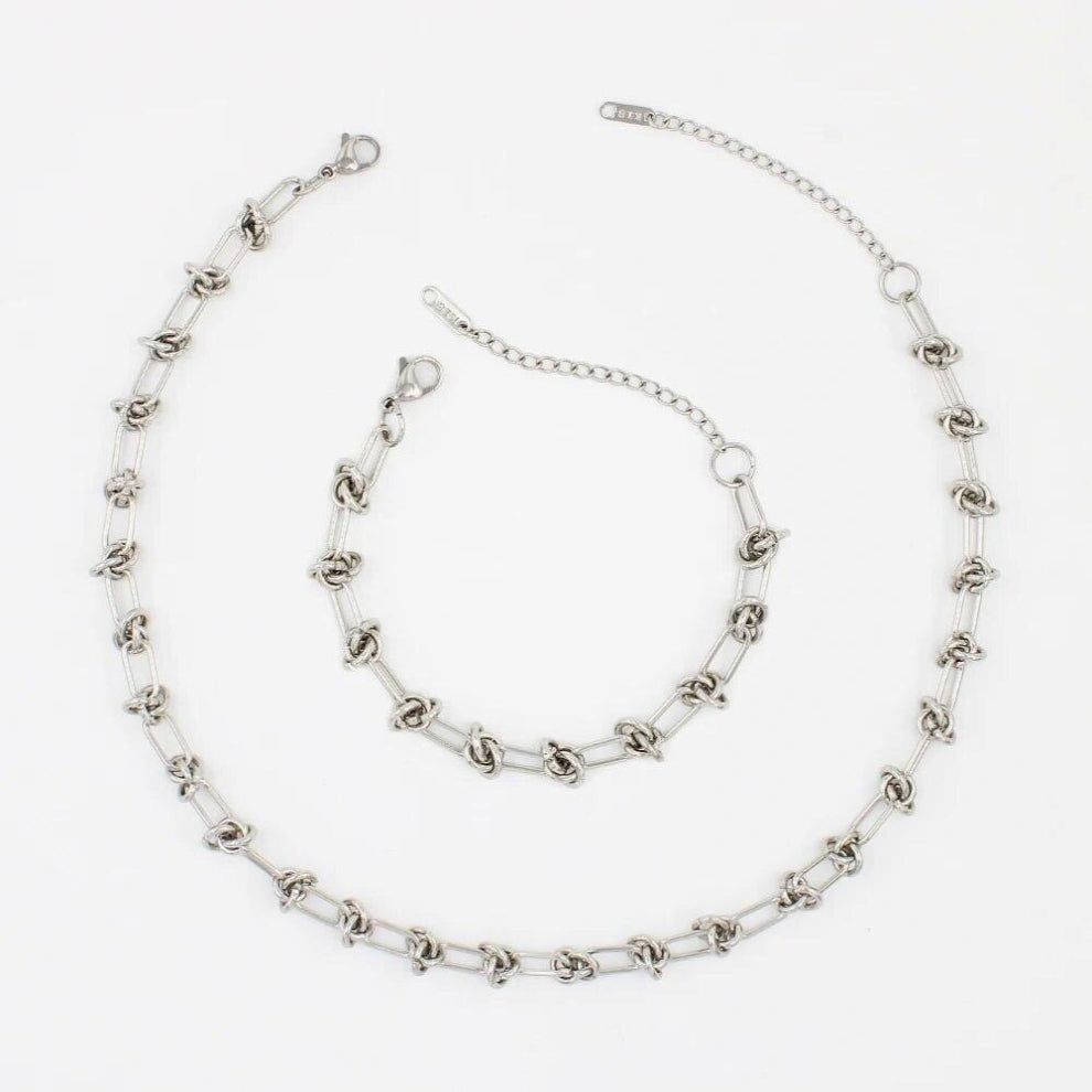 Jewelry Set Stainless Steel Necklaces-Bracelet for Women Choker Retro Accessories Trending Products Never Fade YS206