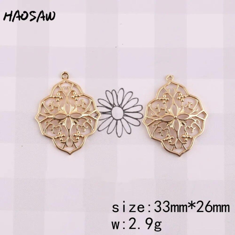4Pcs-Lot Hollow Charm-Hat Classical Design-Cooper-Jewelry Accessories-Hand Made-Earring Findings-DIY Jewelry Making