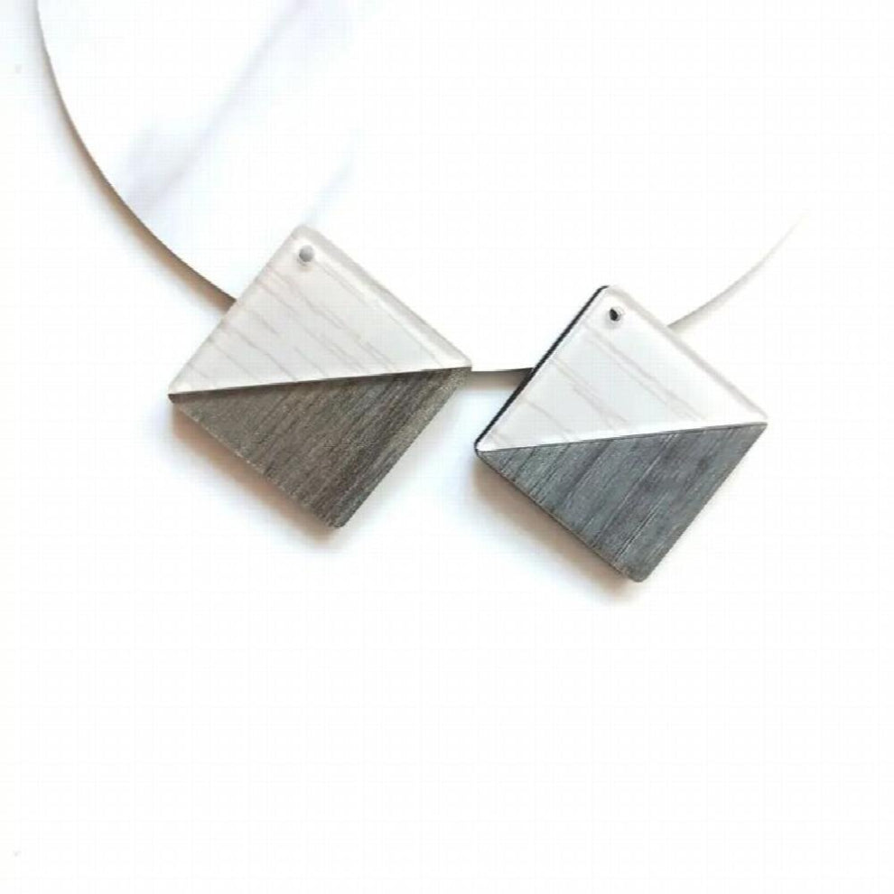 PURPLEGRAPE Acrylic Splicing Woodgrain Pendant Earrings Accessories DIY Material One Pack 2