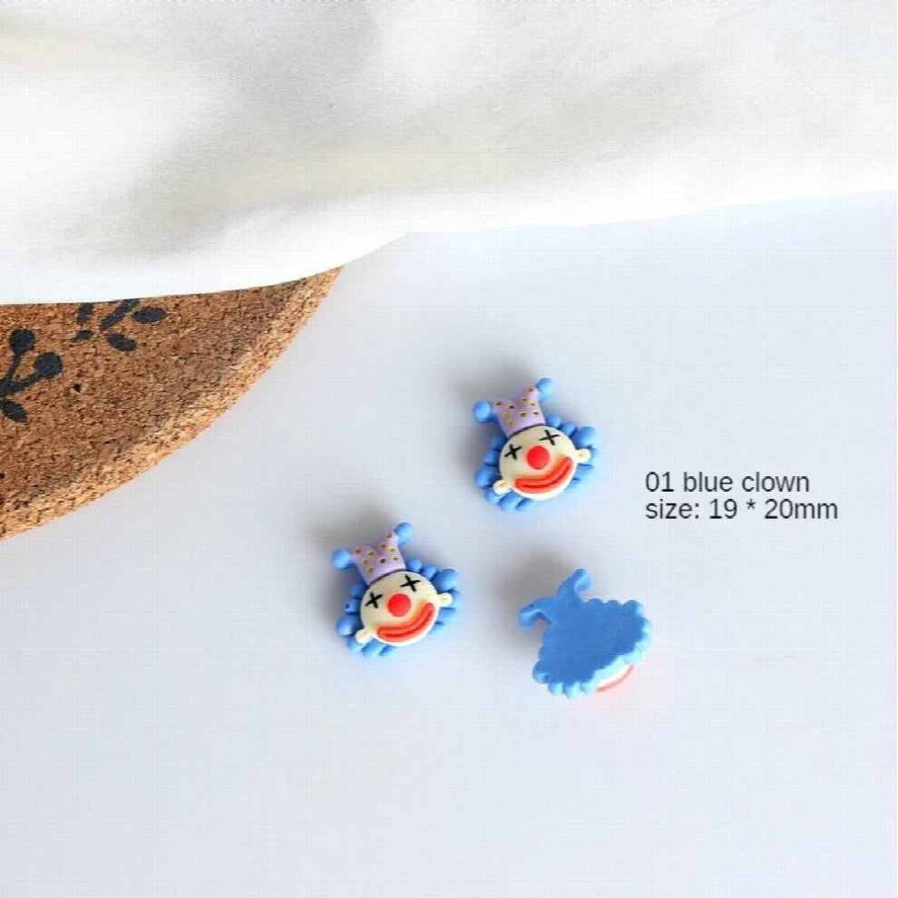 Personality Exaggerated Funny Clown Bubble Hair Retro Doll Earrings DIY Jewelry Earrings Accessories Material Pendant