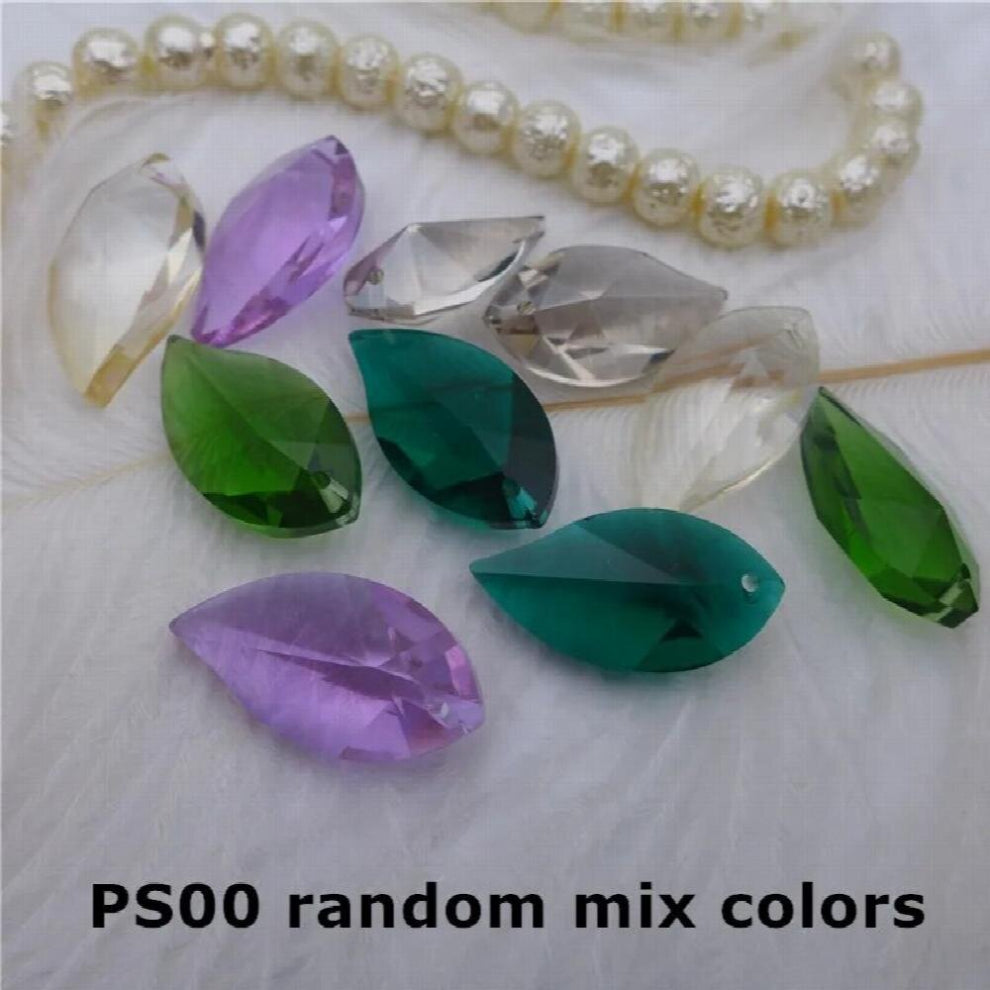 28mm crystal leaf shape charms women jewelry accessories glass earring beads blacelet pendants lamp curtain DIY findings 20pcs