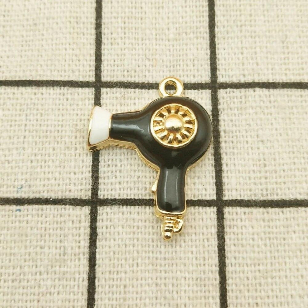 10pcs enamel hair dryer charm jewelry accessories earring pendant bracelet necklace charms zinc alloy diy finding 20x27mm
