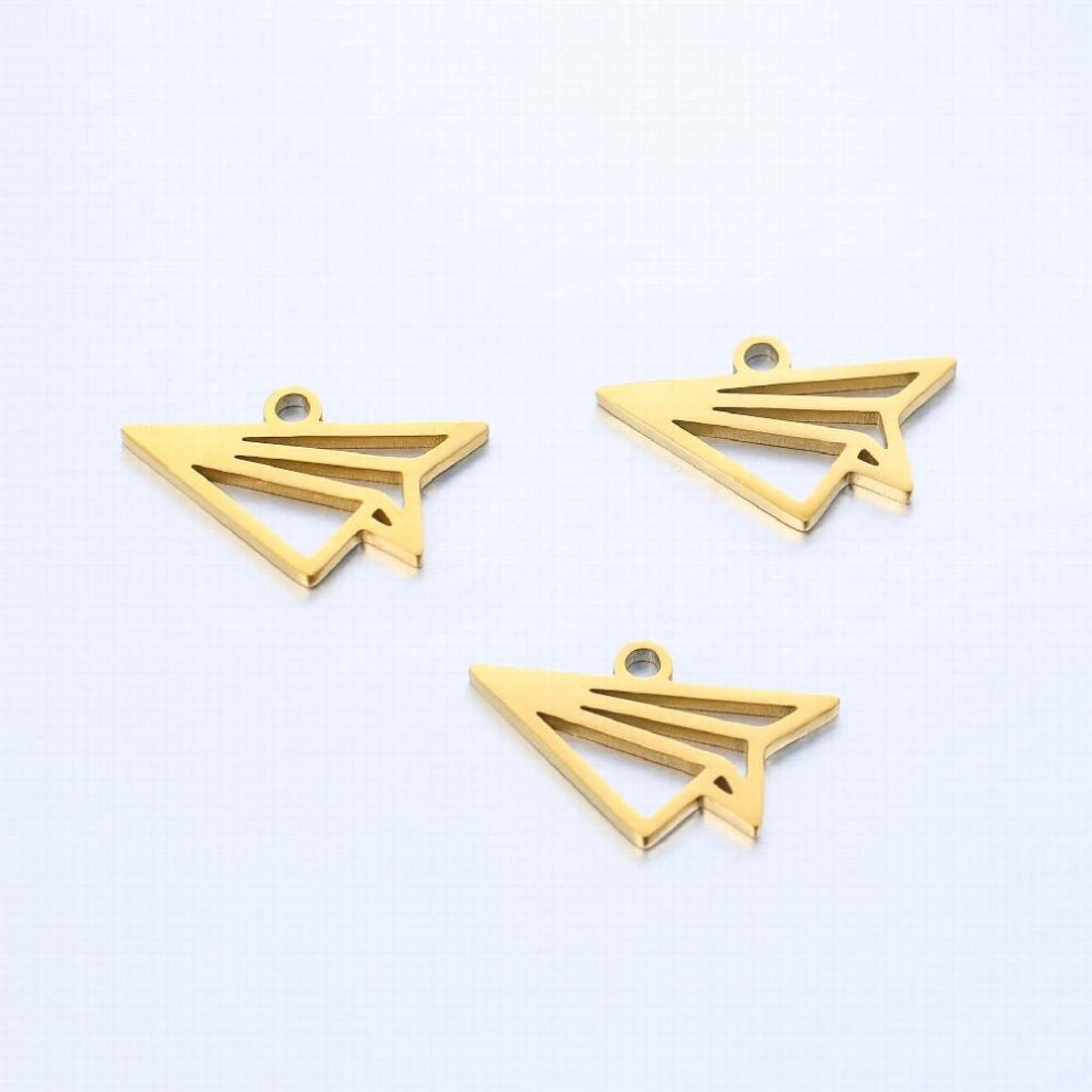 5pcs Stainless Steel Carved Paper Plane Chokers Pendants Novelty Airplane Necklaces Charms for DIY Jewelry Gift Accessories