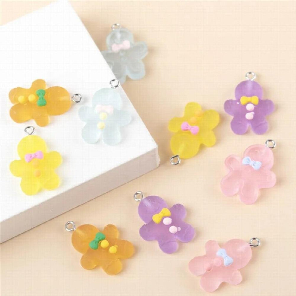10Pcs Soft Sugar Transparent Cookie Resin Charms Pendant Women Diy Necklace Earrings Girl Jewelry Accessories Finding