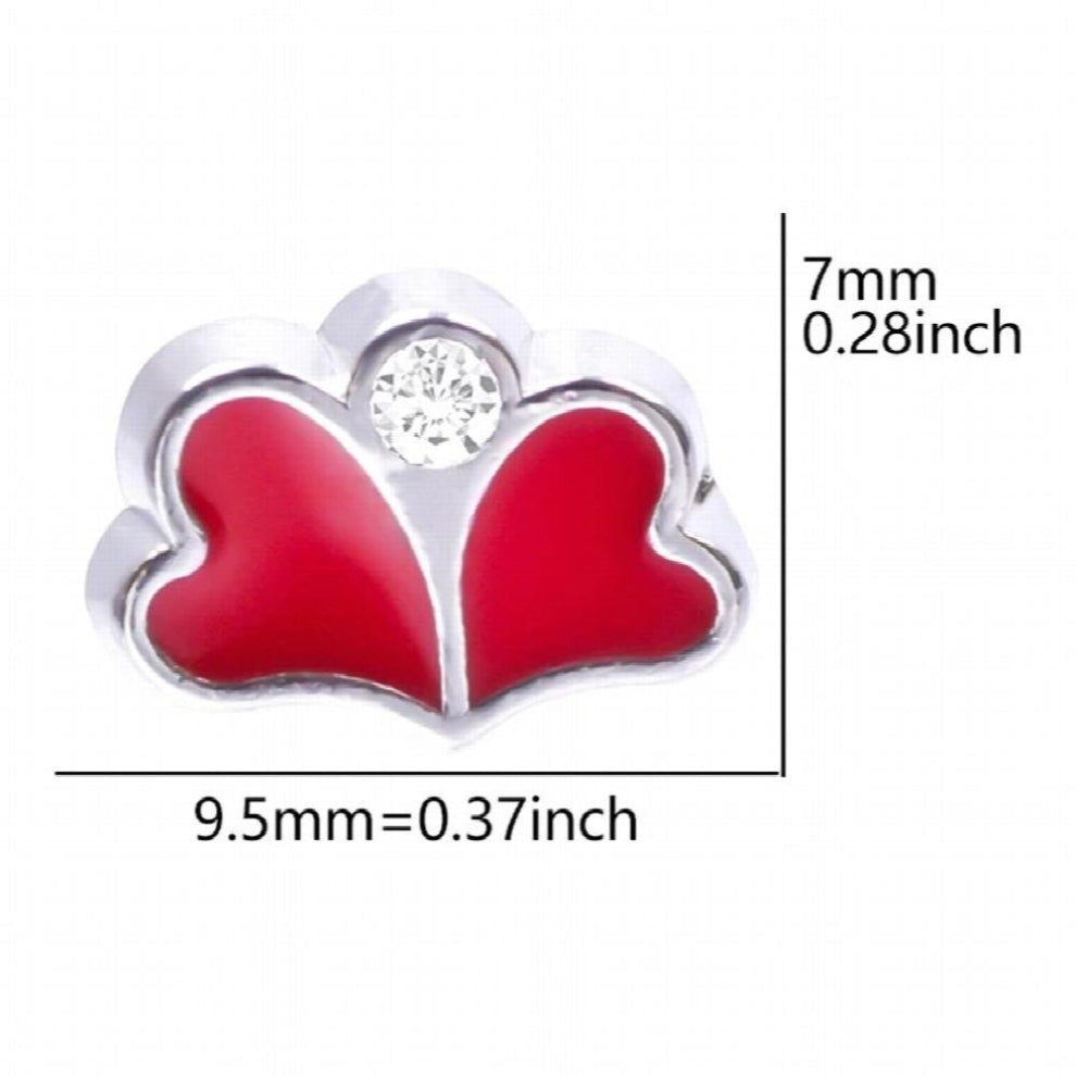 20Pcs-Lot Crystal Puzzle Rainbow Heart Floating Charms Angel Wing Love Breloque Fit Glass Memory Relicario Collier Jewelry