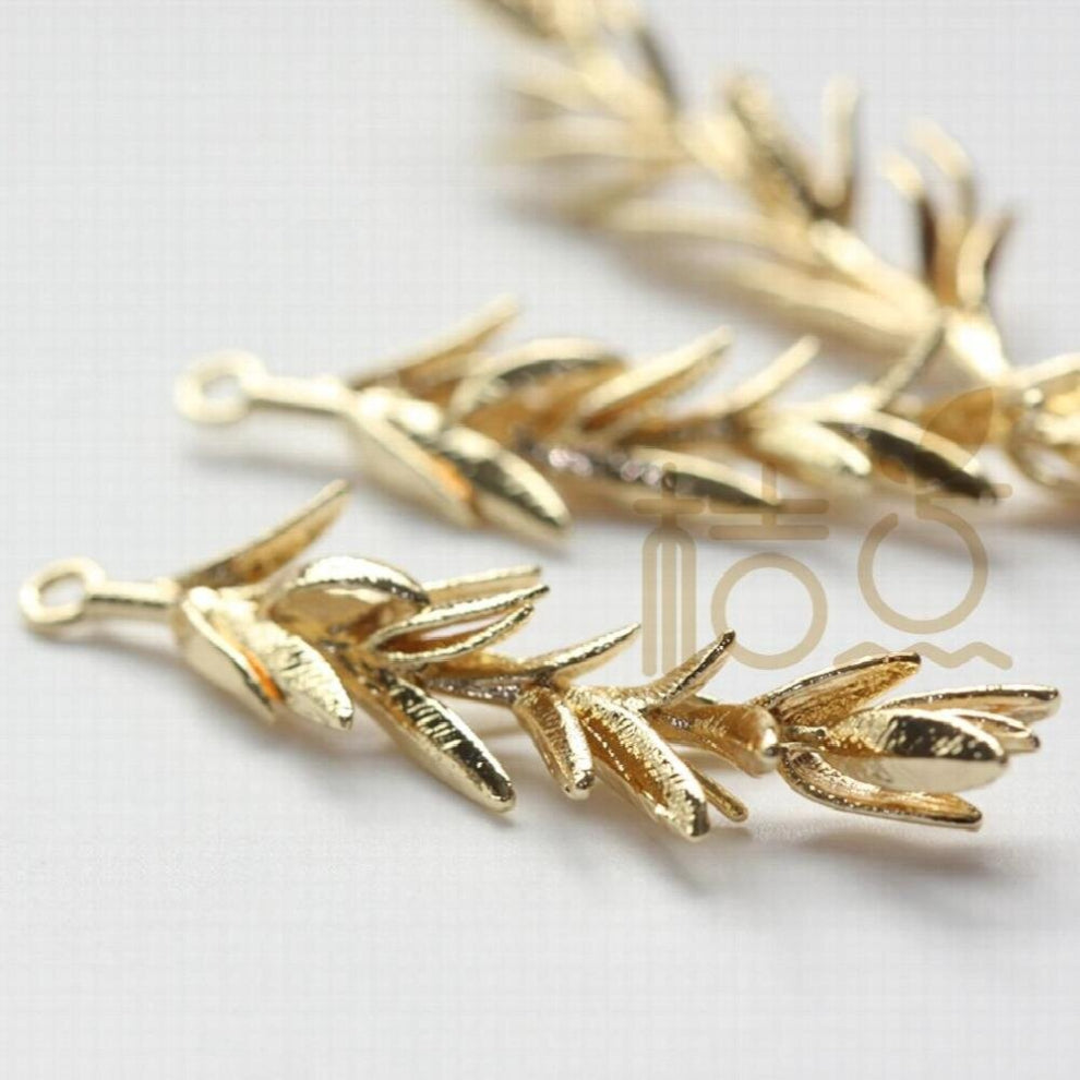 One Piece Plated Brass Base Branch Pendant- 45x11mm (4484C)