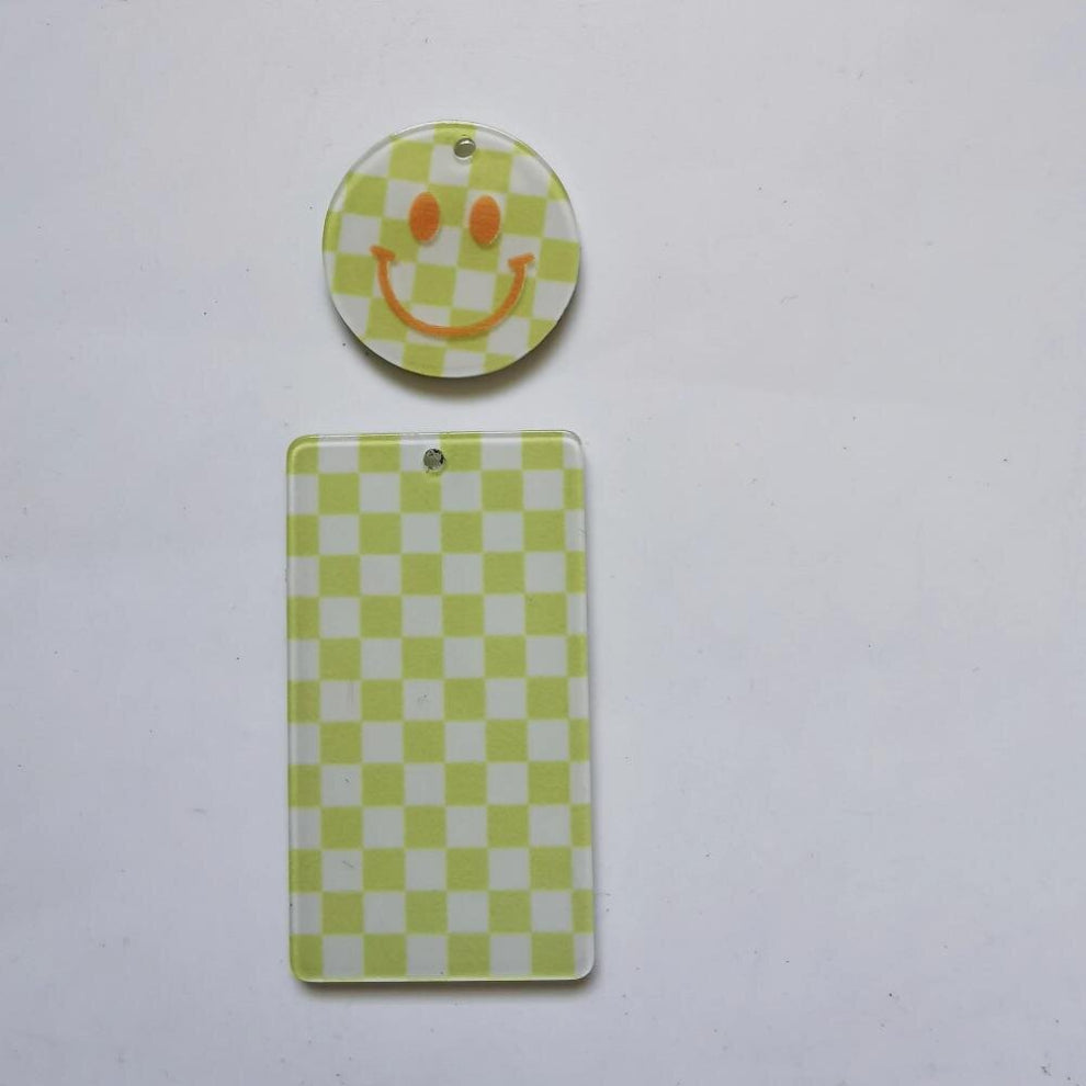 20pieces -set korea diy smile face check one set smiley pendant.for woman girls earring chain jewelry making accessories charm