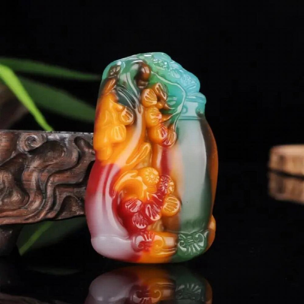 Natural Xinjiang Hetian jade vase jade pendant jade Pingan Ruyi jade