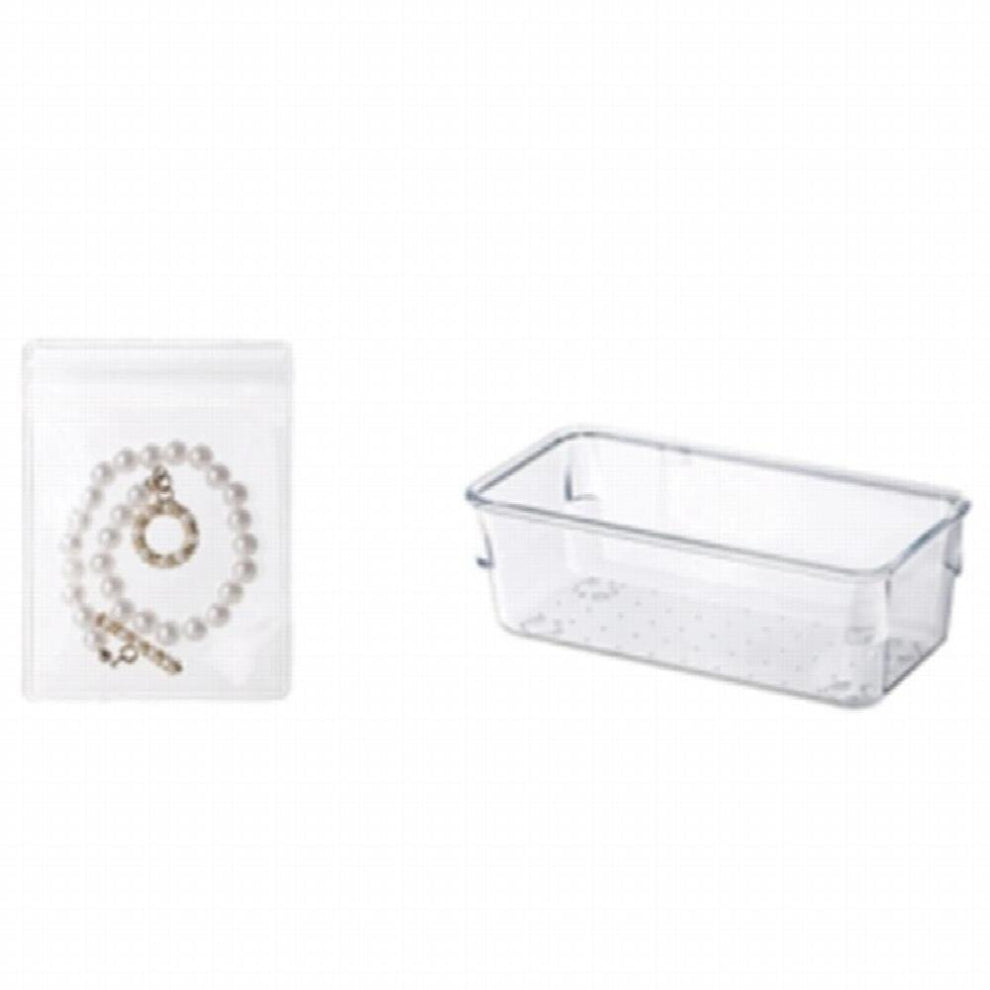 Jewelry Storage Bag Desktop Drawer Organizer Transparent Bracelet Ring Holder Zipper Closure Bag