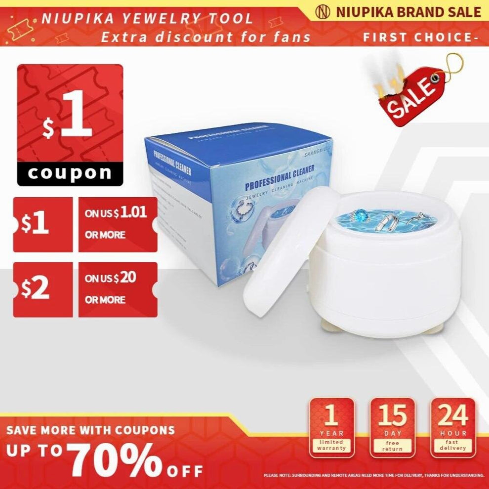 Ultrasonic Cleaning Machine Household Mini and Silver Jewelry Portable Cleaner
