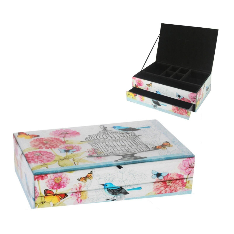 (Cage – 1 Drawer + Compartments Rectangle) Jewellery Box Cosmetic Organiser Makeup Drawer