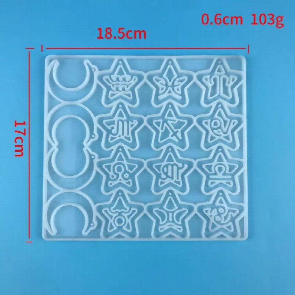Twelve Constellation Earrings-necklace Pendant Epoxy Resin Silicone Mold Jewelry Molds for Resin Casting DIY Handicraft Tool