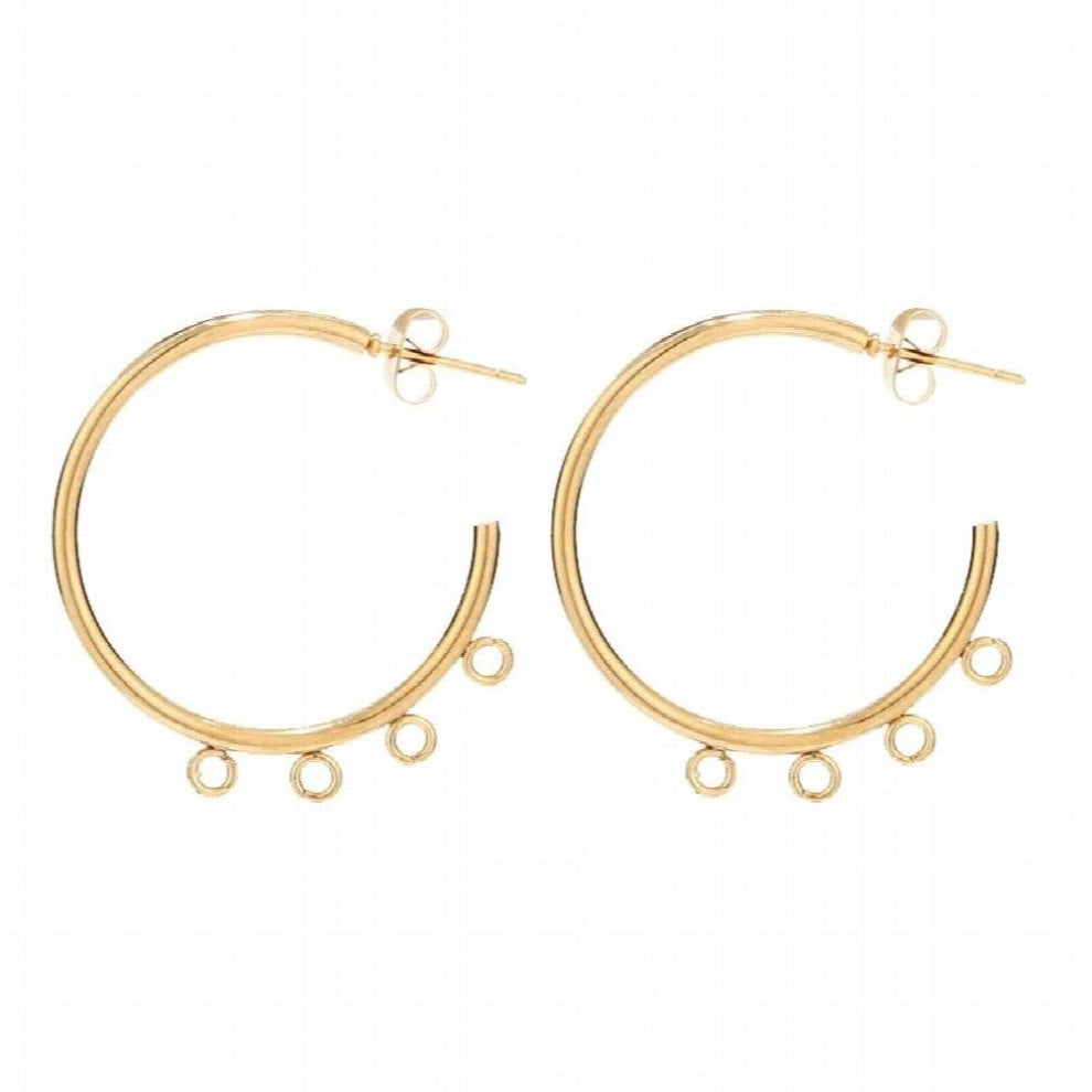 10 pcs-lot Hoop Earrings Stainless Steel Earrings Tone Hoops DIY Earring for Women Girls Sensitive Earring