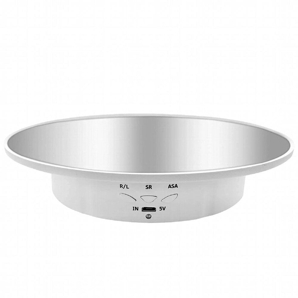 Motorized Rotating Display Stand, 7.87Inch,Mirror Covered Turntable Display Stand for Photography (White)