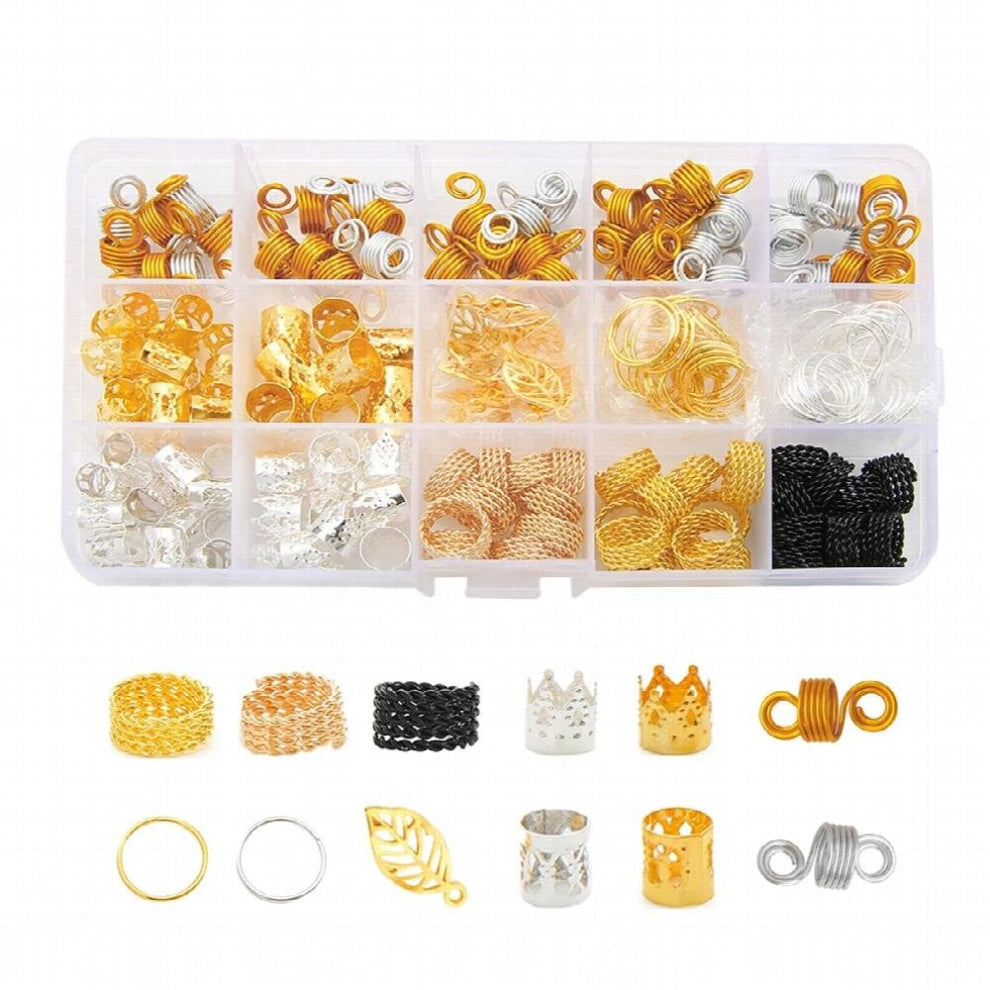 Hair Accessories Kit African Hair Rings Beads Cuffs Tubes Leaves Star Charms Dreadlock Dread Hair Braids Jewelry Decoration Set