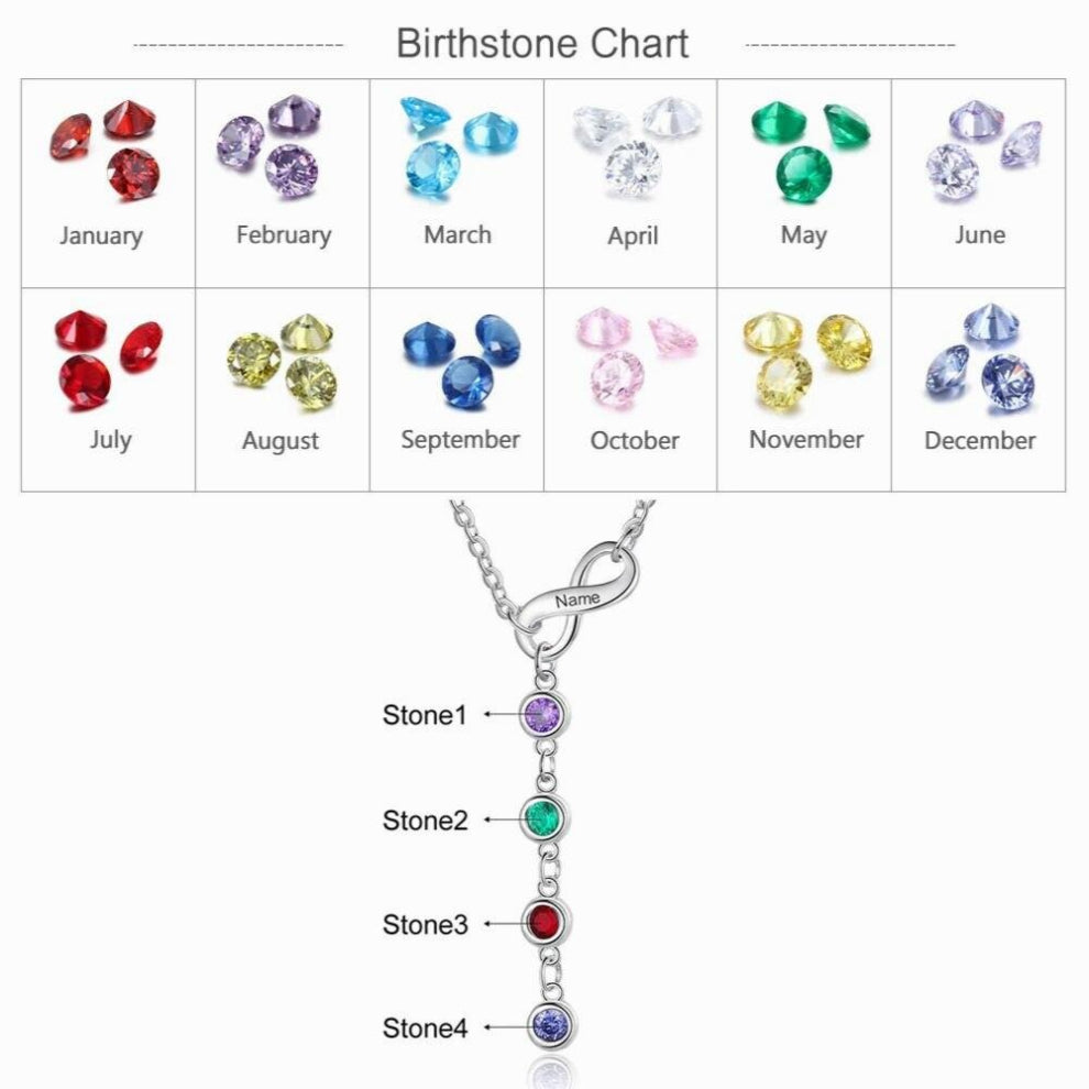 JewelOra Personalized Infinity Necklaces&Pendants Anniversary Pendant Engrave Name Customize Birthstones Jewelry for Women