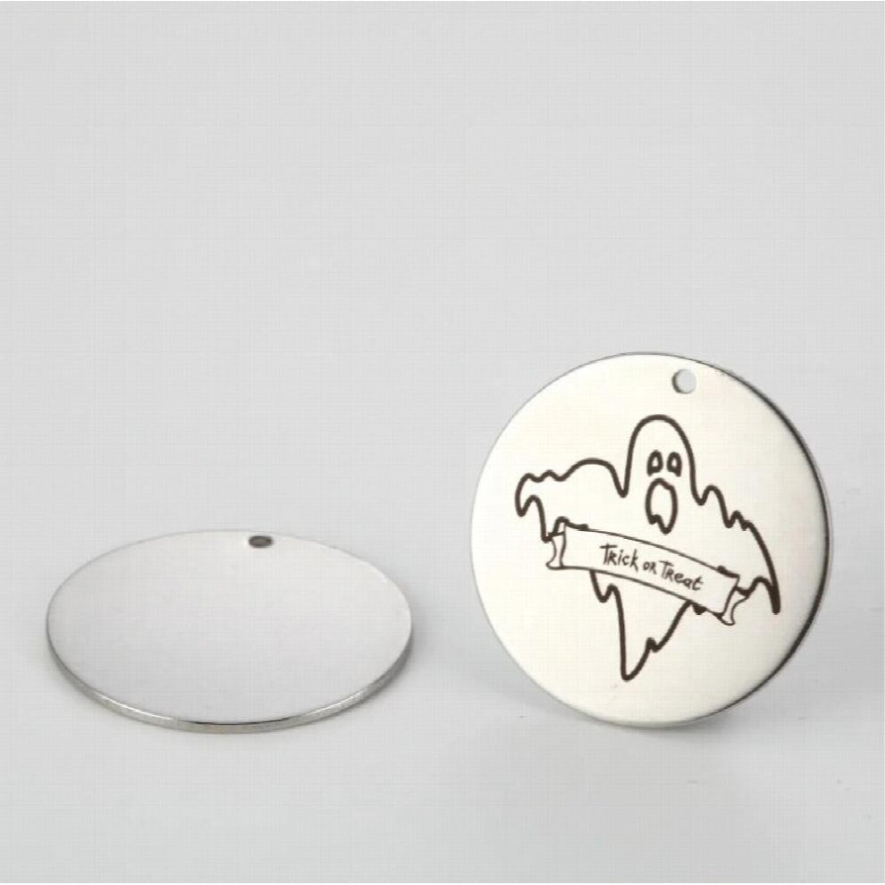 stainless steel charms Spooky Jewelry Pendant Hallween Charm TRick OR TReat 25mm