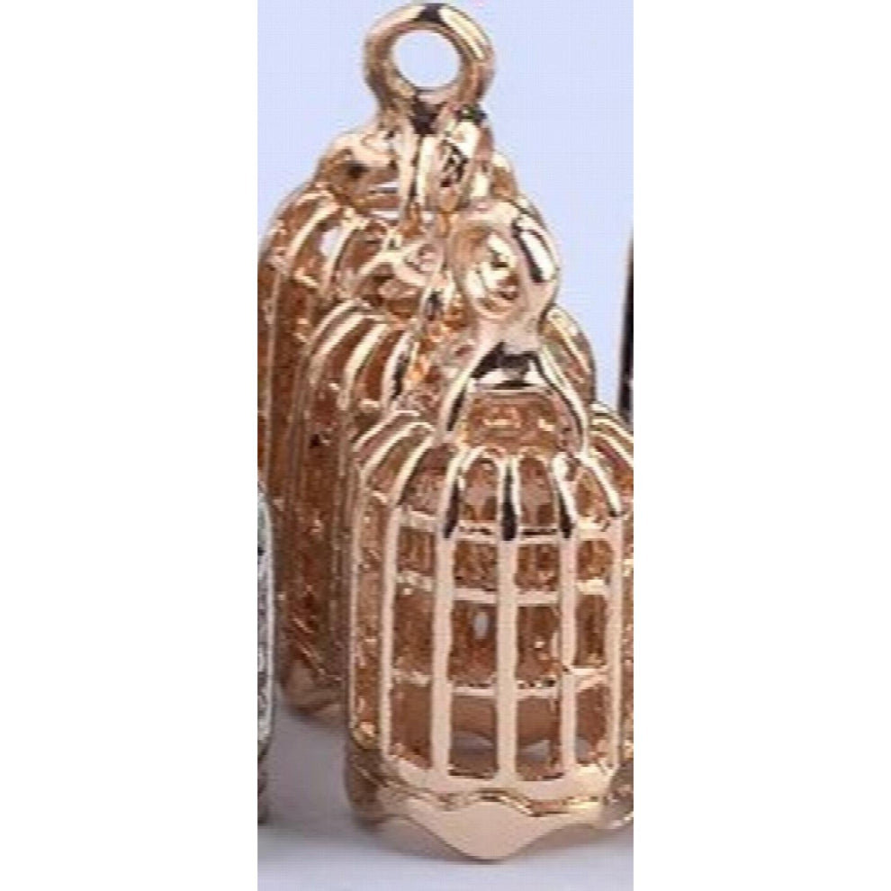50pcs 11x22.5x1.2MM Zinc Alloy 3D mini hollow bird cage Charm Necklace Pendant DIY Jewelry For Women&Men