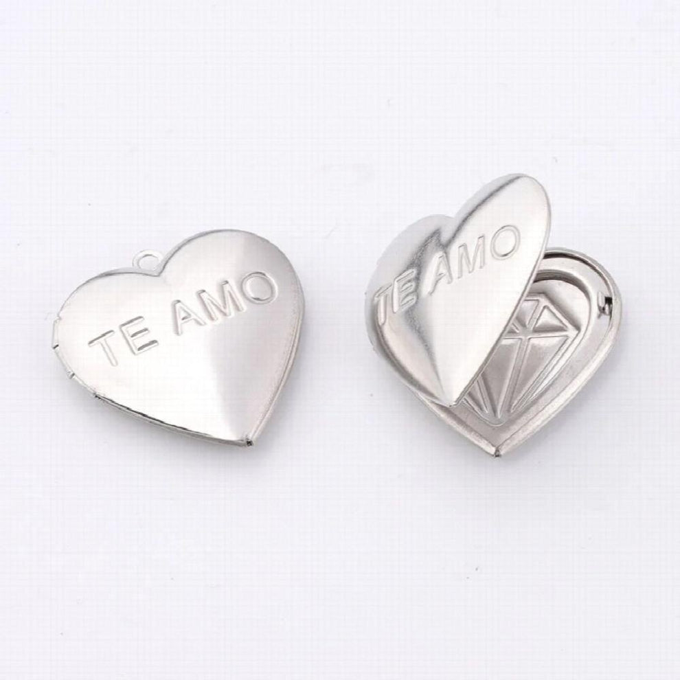 Arrival 100%Stainless Steel Love Hearts DIY Photo Frame Locket Pendants for Girlfriend DIY Memories Jewelry Gift 29*29mm20Pc