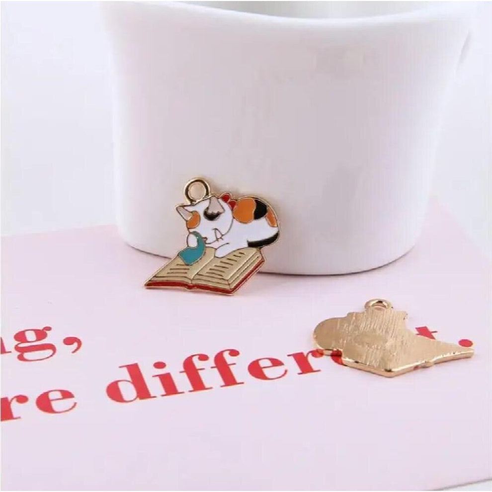 cartoon cat shape 40pcs-lot alloy drop charms diy jewelry necklace-earrings for women accessory