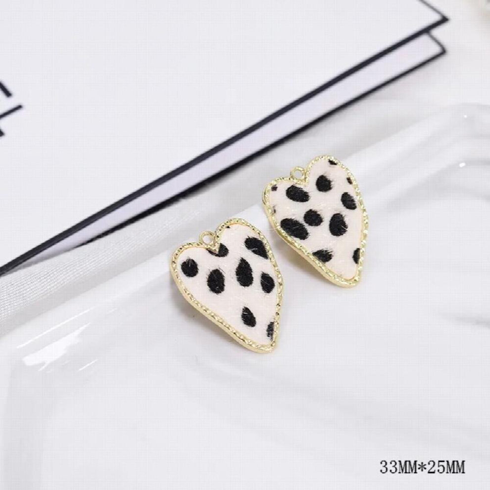 30pcs-lot animal hair Leopard print cartoon hearts ladder-shaped alloy floating locket charms diy jewelry accessory