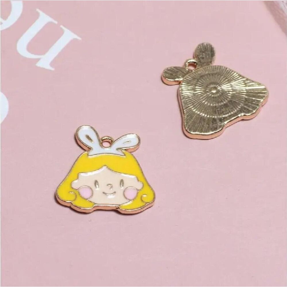 40pcs-lot alloy drop charms girl shape earring-necklace diy jewelry making accessory