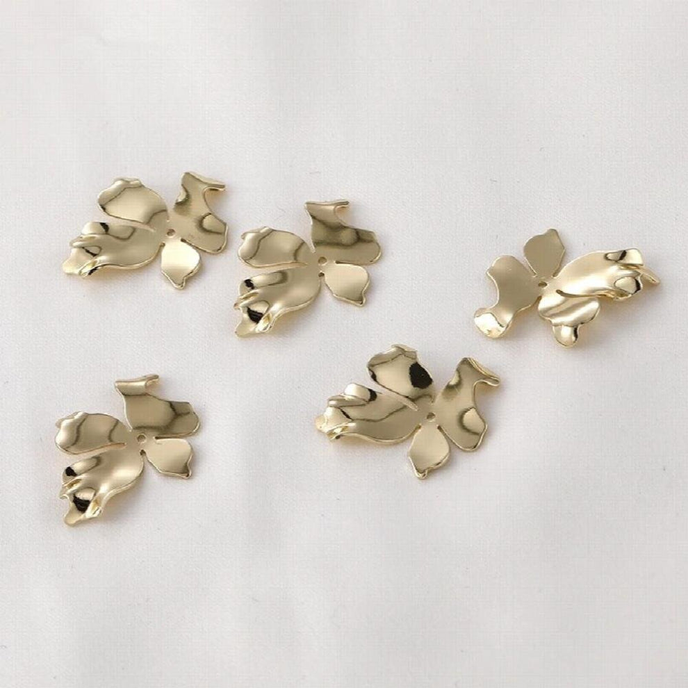 Minimum order 30pcs-lot Flower piece shape copper charms earring-necklace diy jewelry accessory