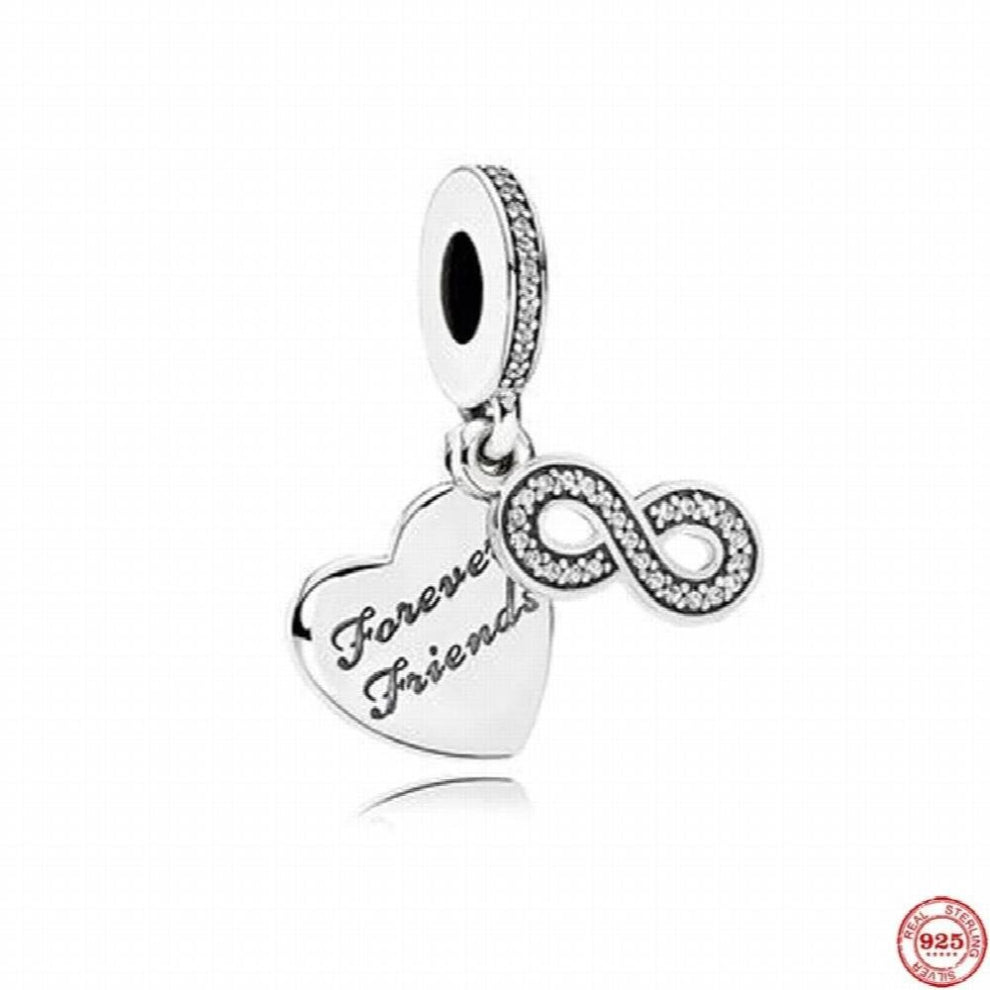 Fine 925 Silver Accessories Fit Bracelet Intertwined Love Forever Family Charm Bead Pendant For Women Jewelry DIY Amulet