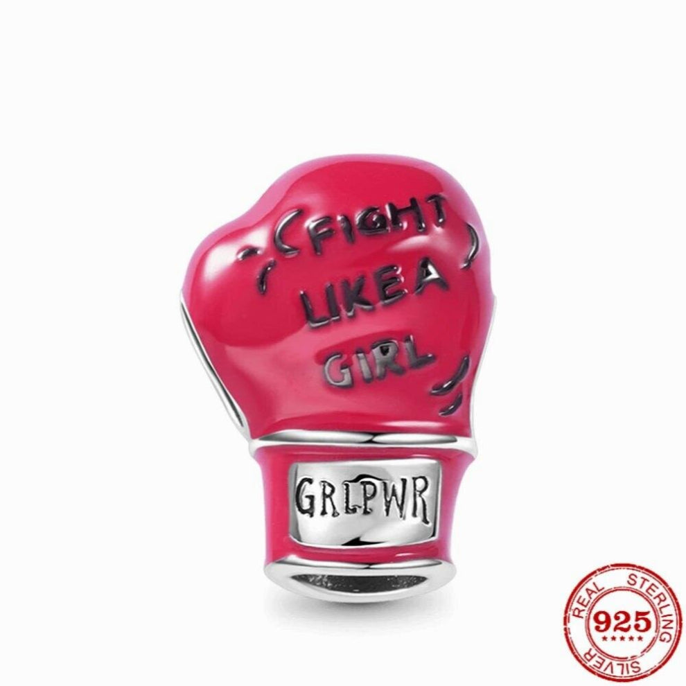 European 925 Silver Boxing Glove Charm Diy Bead Penda Fit diy Bead Charm Bracelet Necklace Trinket Jewelry 925 Silver