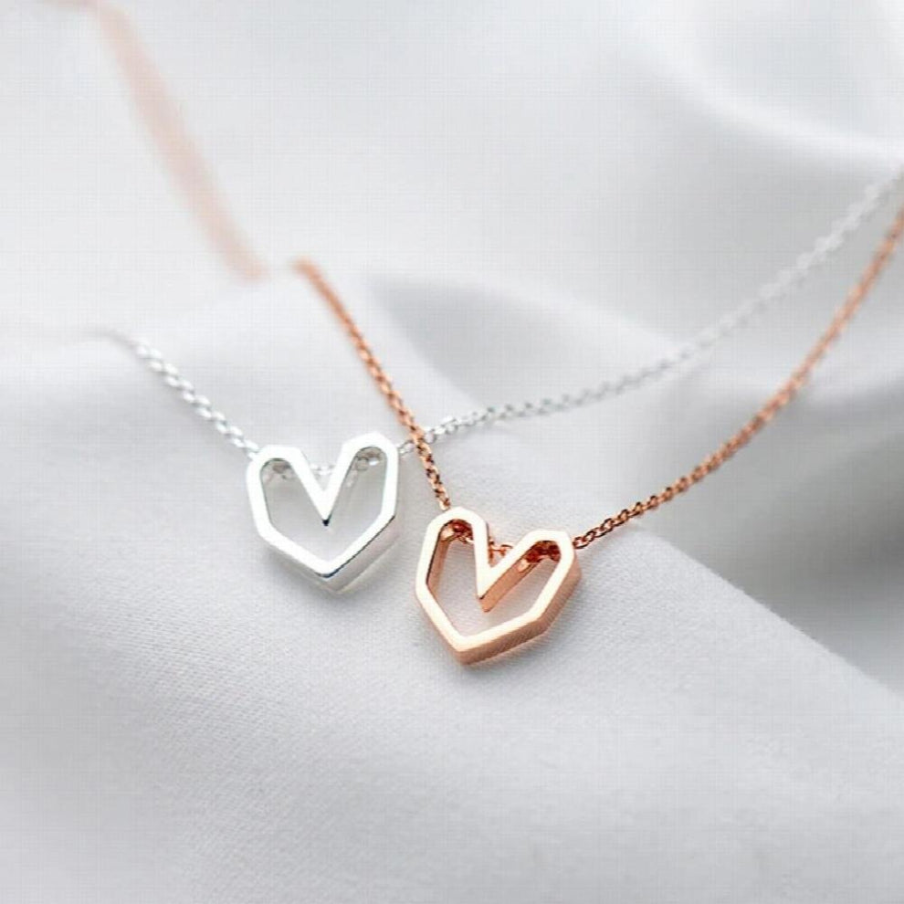 925 Sterling Silver Jewelry Hollow Love Heart Necklaces For Women Chokers Wedding Gift