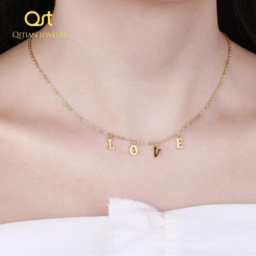 Letters Chokers Necklace For Women Old English Initial Number Pendant Gothic Necklace Personalized Jewellry Gift