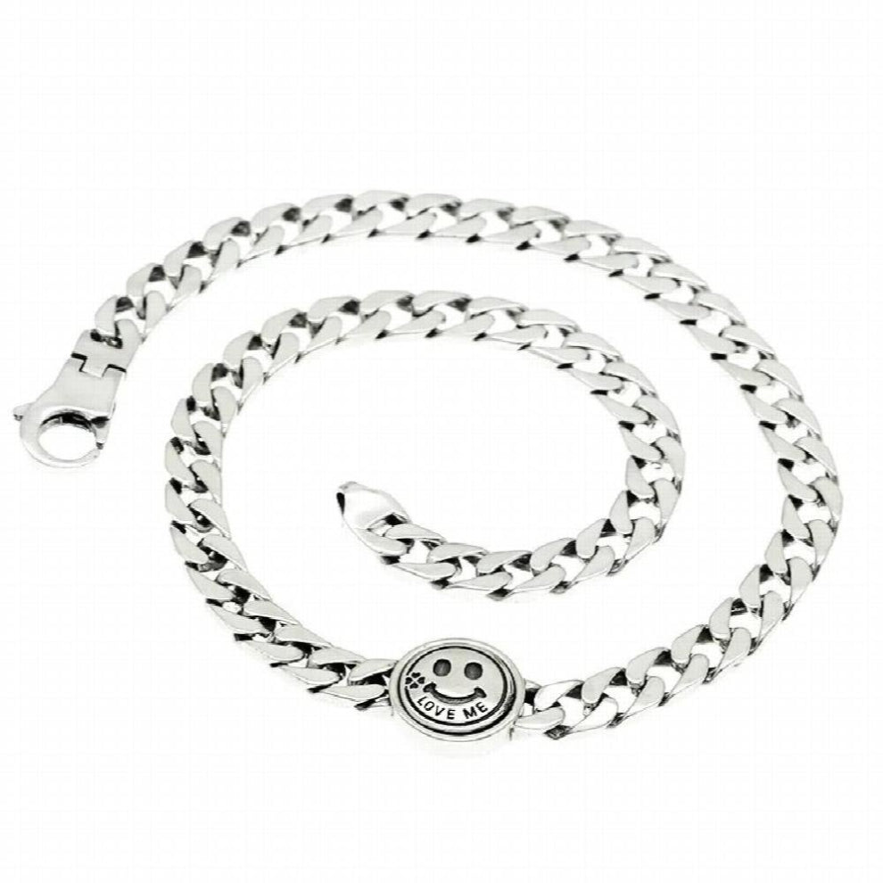 925 Sterling Silver Retro Thick Chain Round Clavicle Chain Chokers Necklace for Women Jewelry