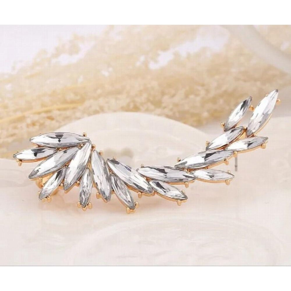 1Pcs Punk Horse Eye Crystal Earrring Climber Ear Clip Cuffs Earrings For Women Statement Jewelry Oorbellen