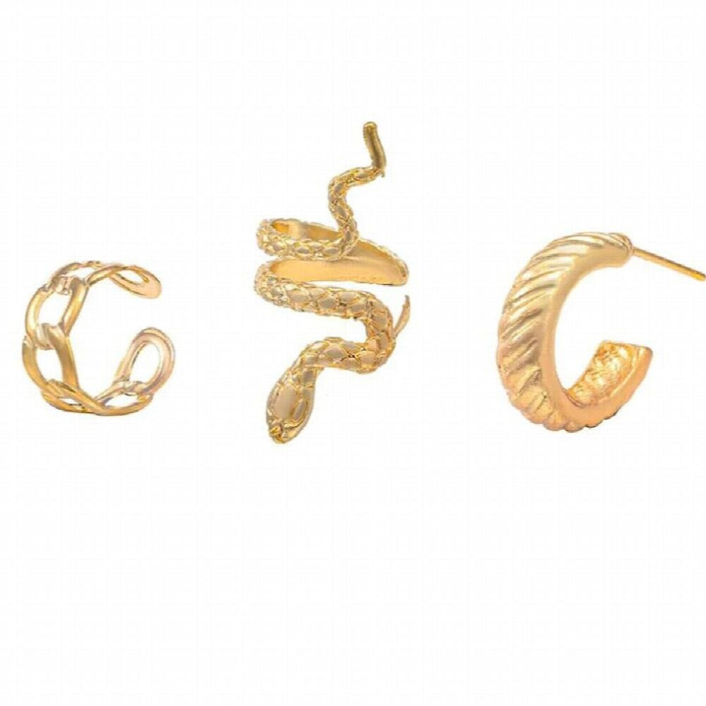 Vintage Snake Earrings for Women Charm Round Ear Clips Female Ear Cuffs Gift Jewelry
