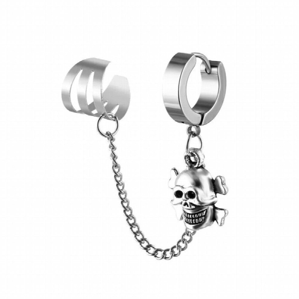 1Pc Punk Stainless Steel Clip Earring for Teens Women Men Ear Cuffs Street Jewelry Silver Chain Hoop Earrings