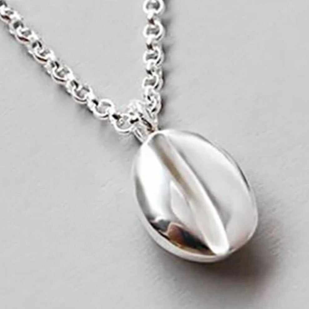 100% Sterling Silver Jewelry Coffee Bean Pendant&Necklace For Women Nice Gift
