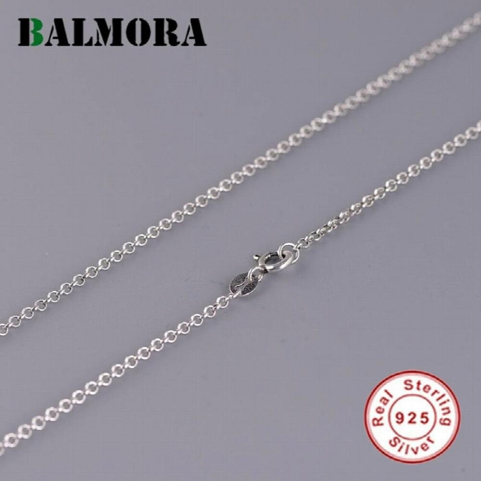Real 925 Sterling Silver Link Chains Chokers Long Necklaces for Women Men for Pendant Jewelry 2 mm 18-30 Inches