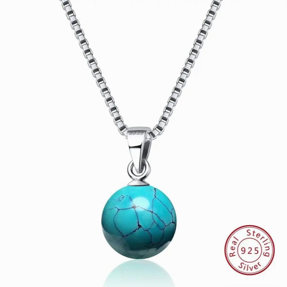 Turquoise Necklaces&Pendants 925 Sterling Silver Natural Stone Opal Choker Necklace For Women SN87