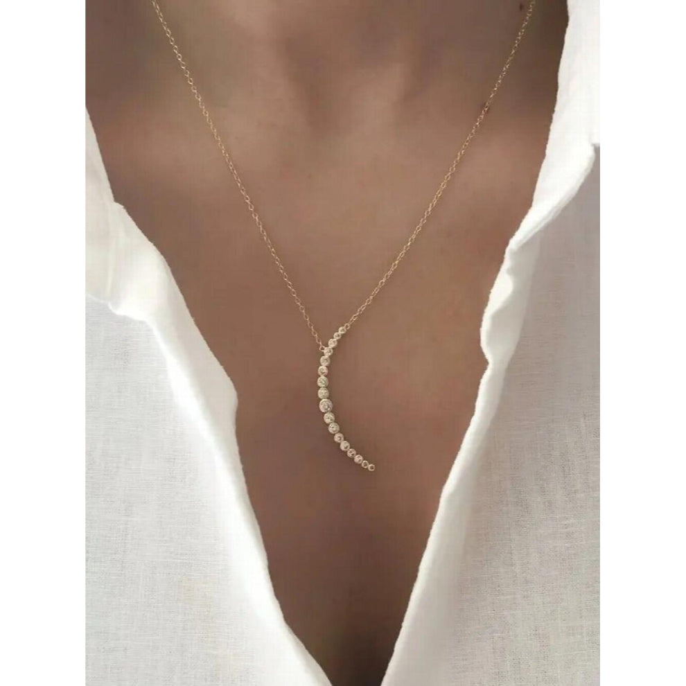 Korea 925 Sterling Silver Moon Women Necklaces&Pendants Thin Chain Choker Girl Necklaces Jewelry Drop