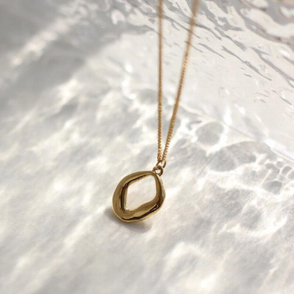 18k Glossy Hollow Geometric Irregular Sweater chain Necklace Collar Statement Necklace For Female Jewelry Gift
