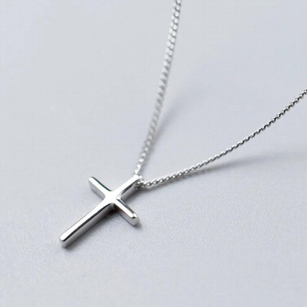 Cross Pendant Necklace for Women Charm Link Chain 925 Sterling Silver Necklace Chokers Jewelry Gift