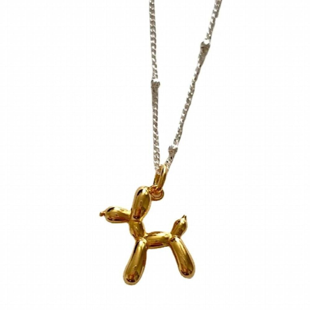 925 Sterling Silver Retro Balloon Cartoon Puppy Chokers Necklace for Women Lovely Fine Jewelry