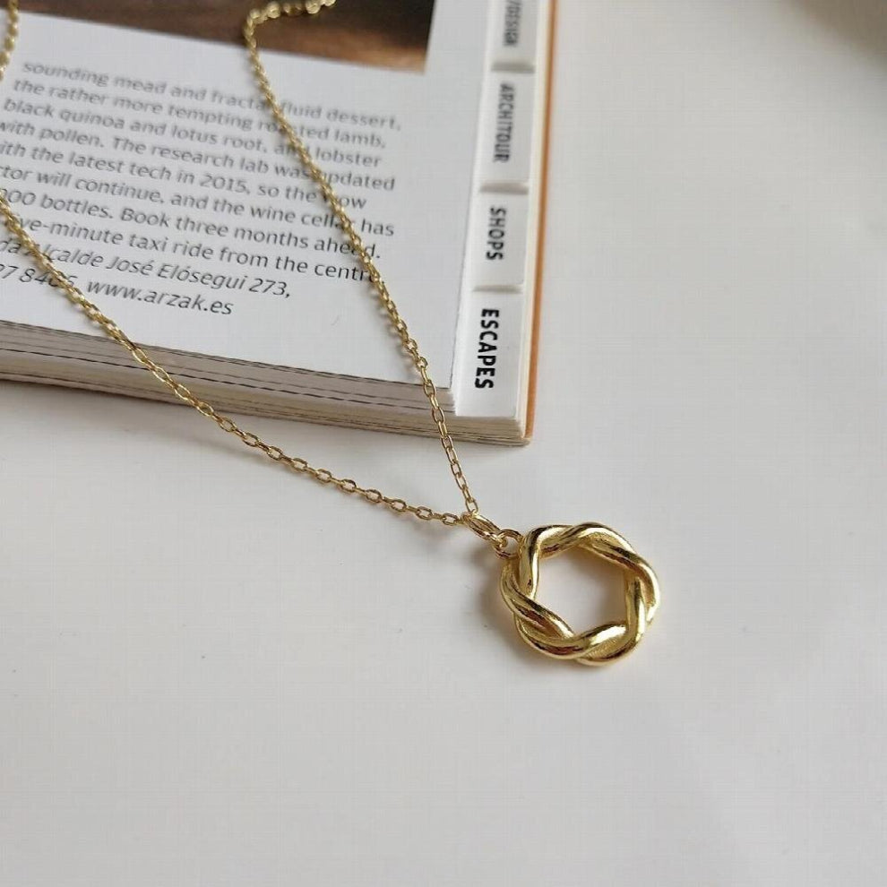 Goddess Wreath Weave Pendant Necklace Twine 925 Sterling Silver Necklace For Female Silver Jewelry