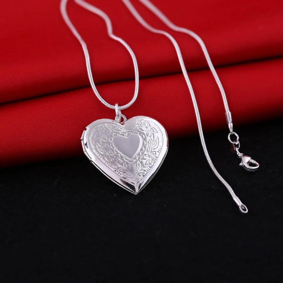 925 sterling Silver Photo frame Necklace snake Chain For Woman party wedding accessories Jewelry