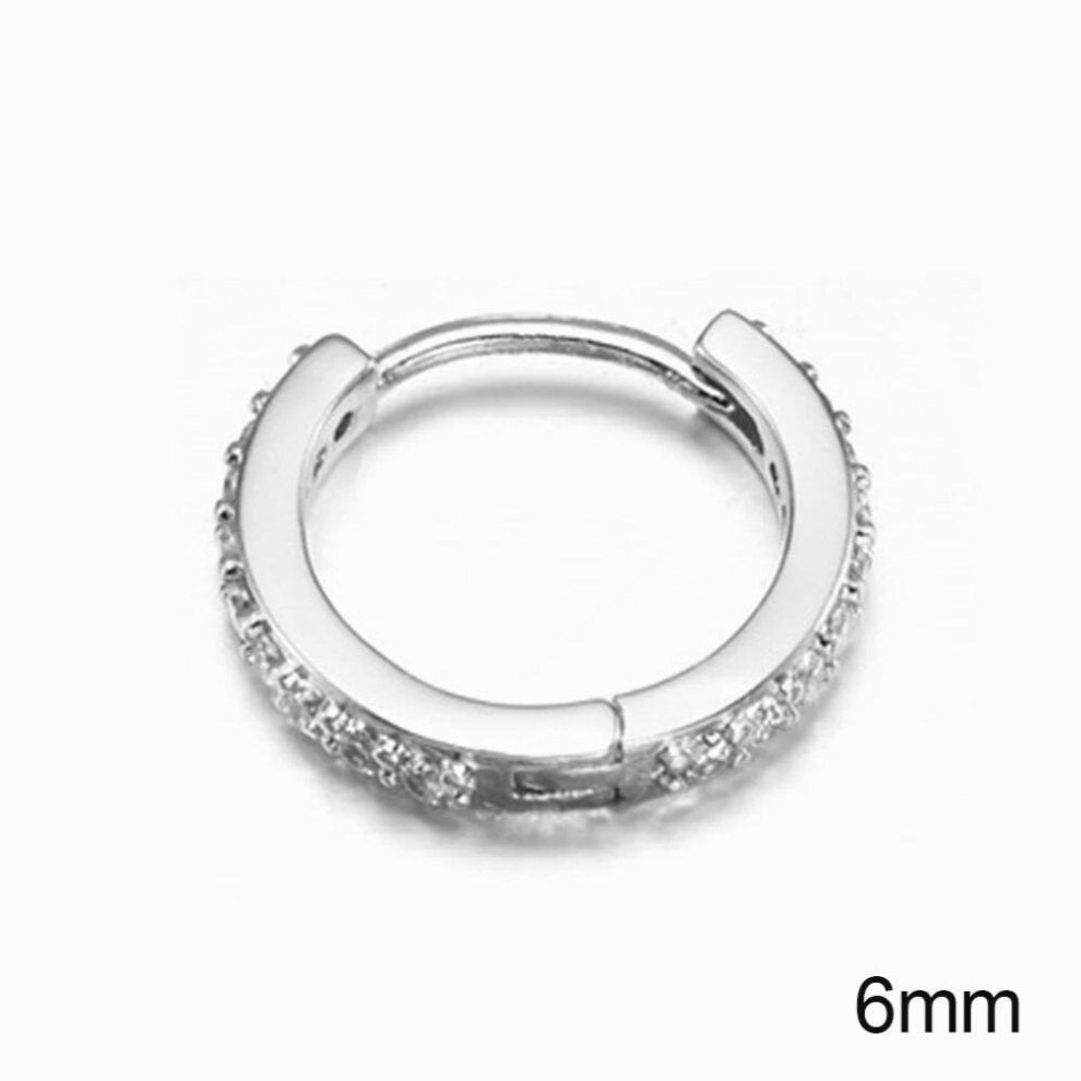 1PC Women CZ Rose Earrings Cubic Zirconia Ear ring for Female Silver on Earrings Earcuff Crystal Jewelry