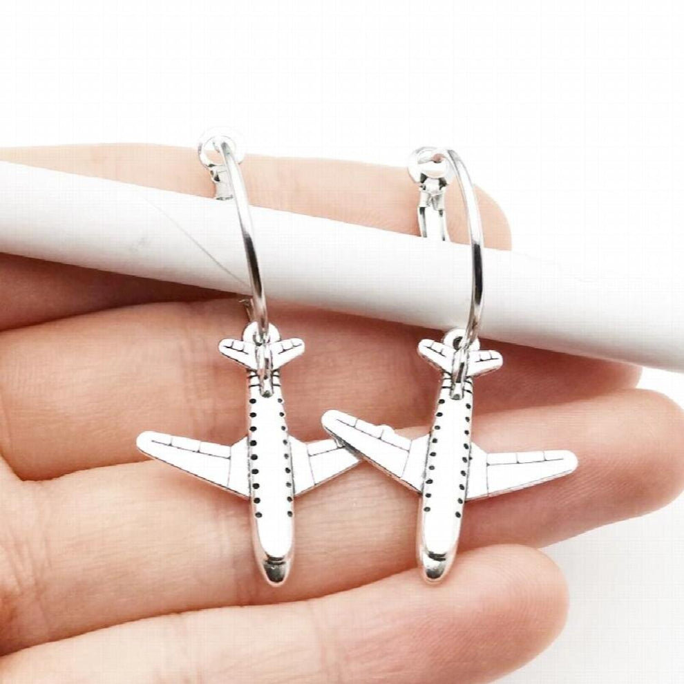 Aircraft Model Earrings Earrings Civil Airliner for Female Souvenir Travel Small Ear Hoops Hoop Earings
